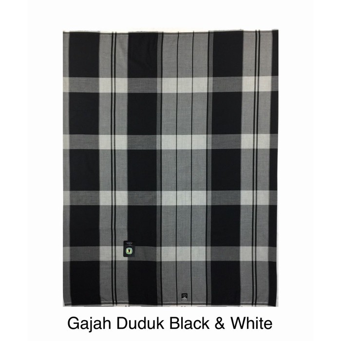 (Grosir 10pcs) Sarung Gajah Duduk Black &amp; White / Hitam &amp; Putih