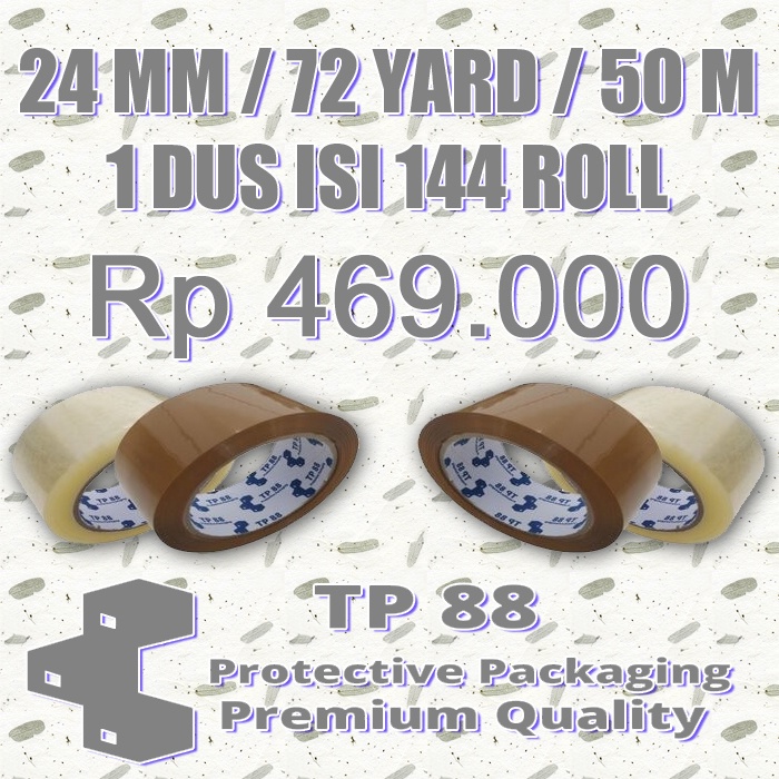 

LAKBAN BENING MERK TP88 24 MM / 48MM - 72 YARD (1DUS)