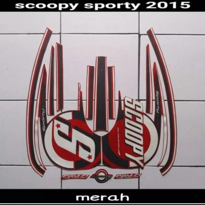 STRIPING HONDA SCOOPY FI 2015 MERAH