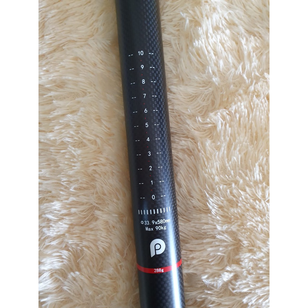 Seatpost Litepro Carbon Doff Black Matte Dof Dov 33.9 x 580 mm Original Tiang Sadel Sepeda Fnhon