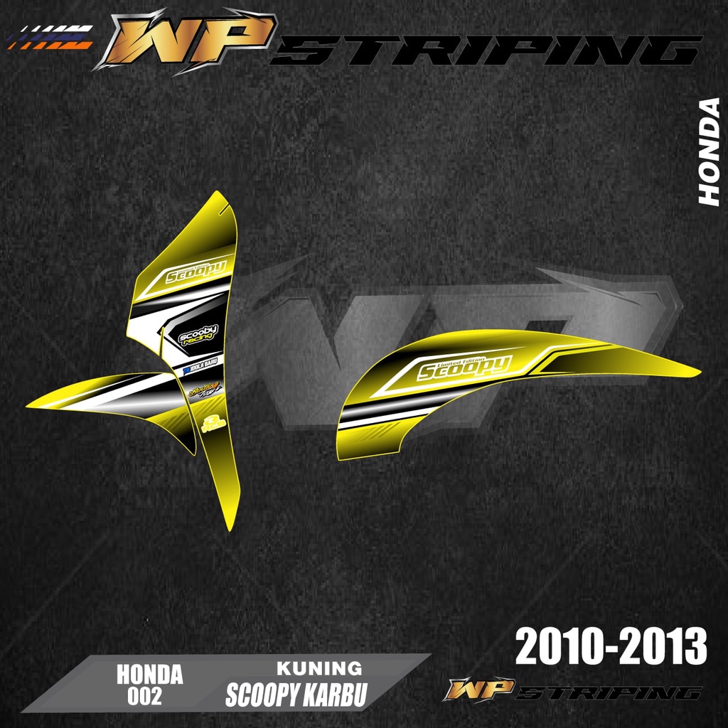Stiker Motor Scoopy Karbu 2010 2011 2012 2013 - Striping Sticker Variasi Lis Skotlet Racing 002