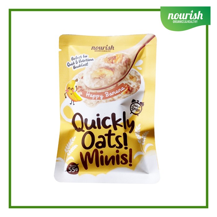 

Quickly Oats! Minis! Instant Oatmeal Happy Banana Sachet 55gr