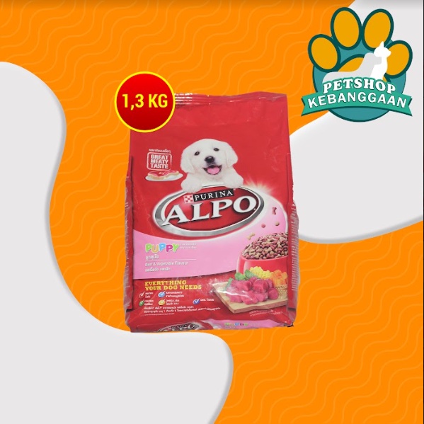 Makanan Anjing Alpo Puppy 1.3Kg Dog Food Alpo Junior Fresh Pack 1.3Kg