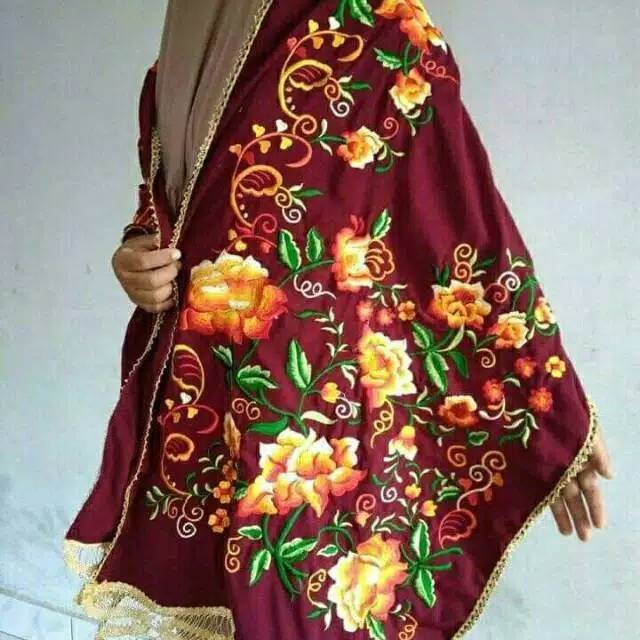 Selendang koto gadang bordir suji komputer khas bukittinggi