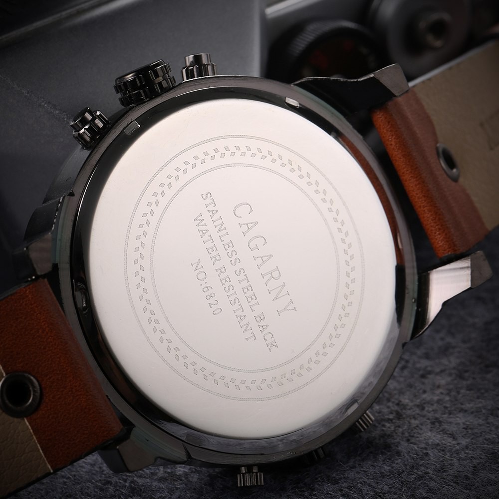 Termurah Cagarny Top Merek Jam Tangan Pria Tangan Besar Menonton Watchbands Kulit Quartz Jam Shopee Indonesia