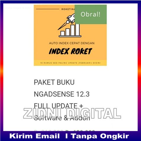 PAKET BUKU NGADSENSE  + Software & Addon peluang usaha dan bisnis ZIDNI DIGITAL OFFICIAL