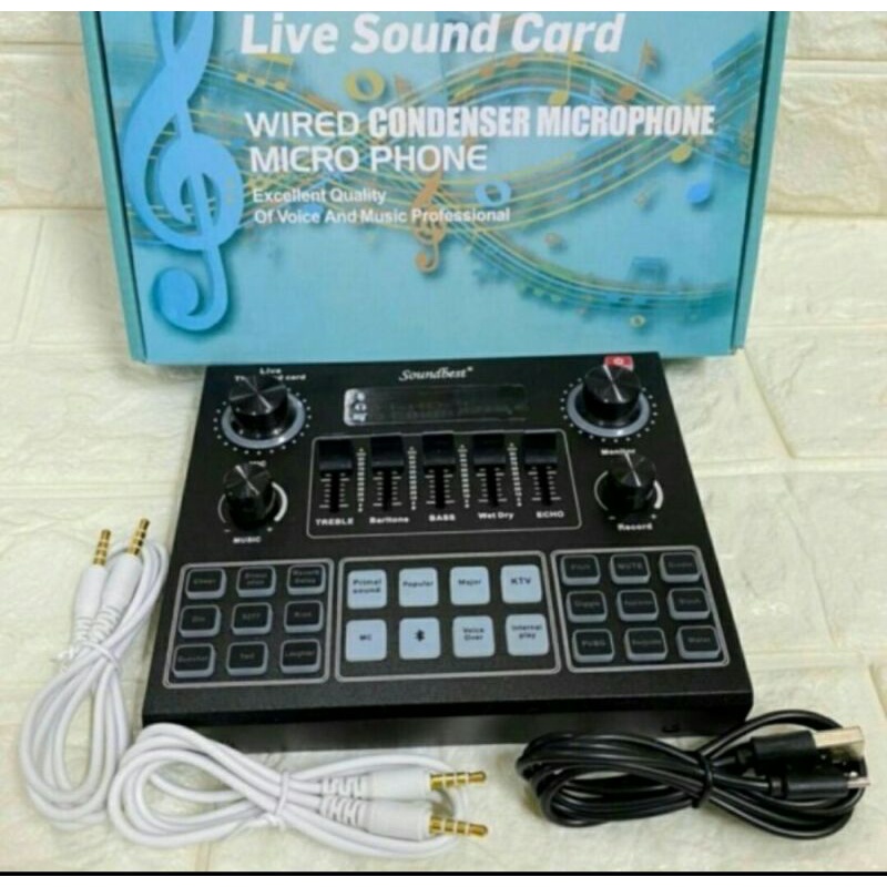 Mixer Soundbest Live Sound Card - V10 Original Bluetooth -- Live Streaming Interface