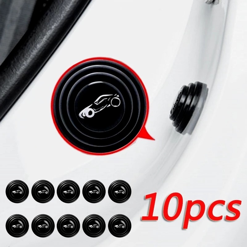 10pcs Pad Silikon Mini Cover Proteksi Pintu Mobil Universal Kedap Suara Anti Shock
