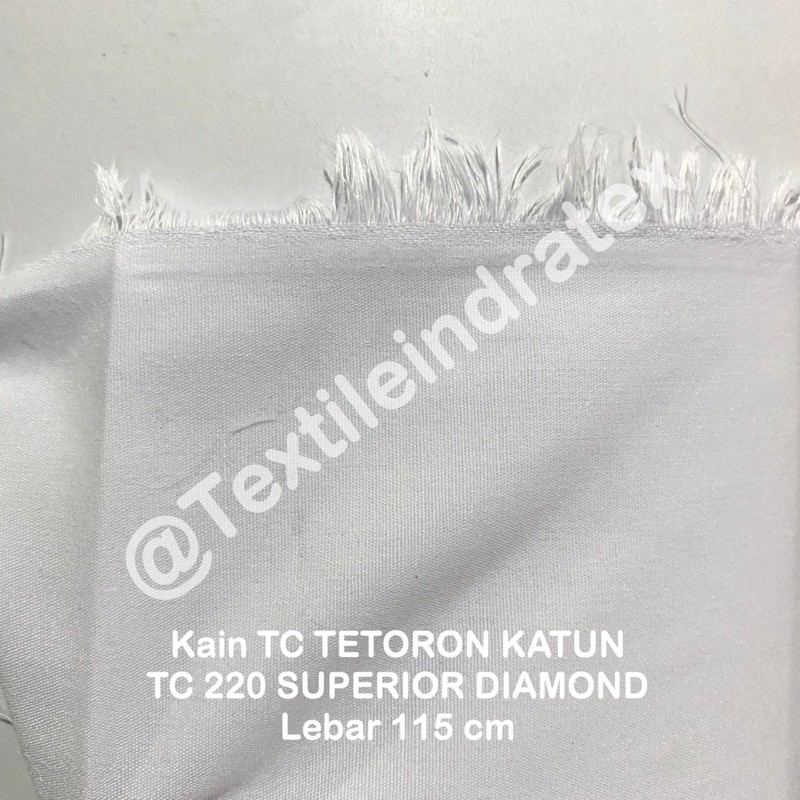 ( per setengah meter ) kain katun jepang putih polos tebal TC 220 DIAMOND meteran lebar 115 cm bahan baju hem kemeja atasan seragam sekolah kerja putih kerudung jilbab hijab segi empat spanduk lukis pecel lele mori kafan sarung lapisan bantal guling layar