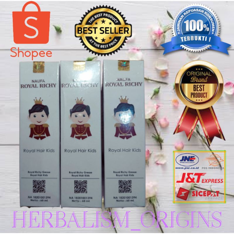 NAUFA ROYAL RICHY HAIR SERUM PENUMUBUH RAMBUT ANAK NAUFA ROYAL RICHY ASLI ORIGINAL VITAMIN PENUMBUH 