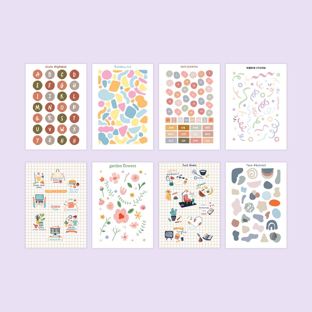 

Sticker Sheet Alphabet Huruf Kapital Kecil Angka Tulisan Alfabet Cute Deco Bujo Colorful Wall Stiker Aesthetic A6 Journaling DIY