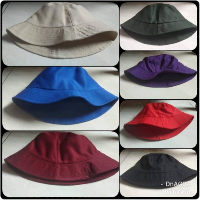Topi bucket hat polos/premium topi topi bucket topi rimba topi hat polos topi bucket murah