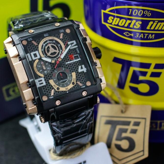 Jam Tangan T5 H 3802G Original | Jam Tangan Pria Choronograph Kotak Dhakiydano