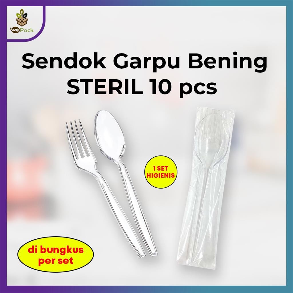 10 Set Sendok Garpu Plastik Higienis Set Bening 1 Pack Pak Isi 10 Set Shopee Indonesia