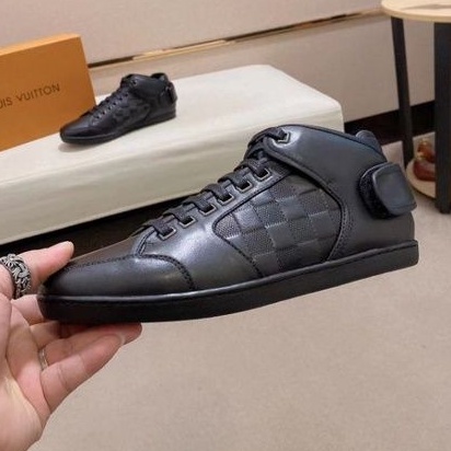 sneaker shoes lv mirror sepatu damier hitam sepatu pria sepatu branded shoes