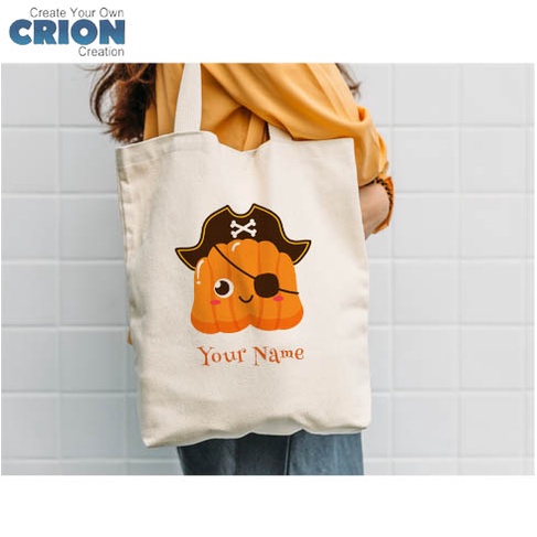 Totebag Halloween - Pumpkin Cute - Bisa Custom Nama - By Crion