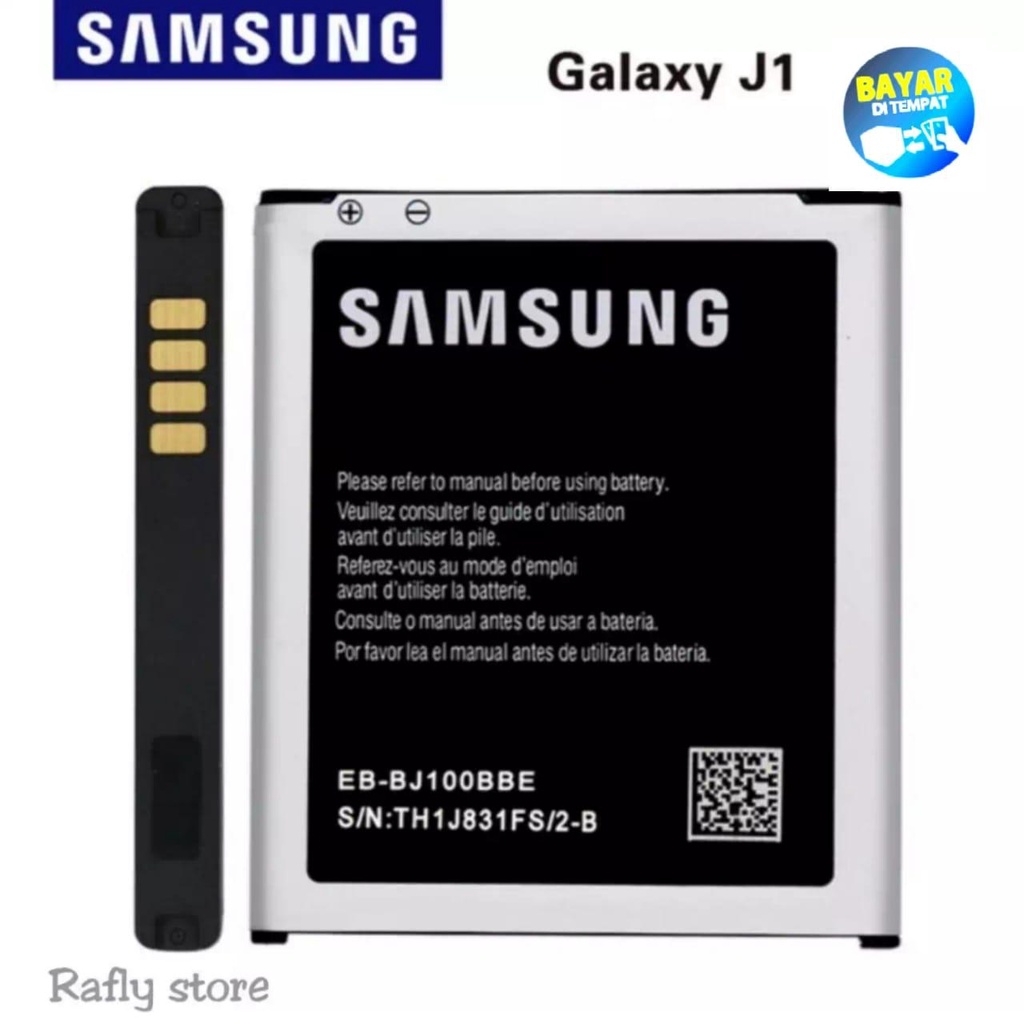 Rafly; Batrai Samsung J1 (J100) Baterai Handphone Batre Android Battery Batere Samsung Galaxy J1 (J100) EB-BJ100BBE 1850mAh / Rafly store