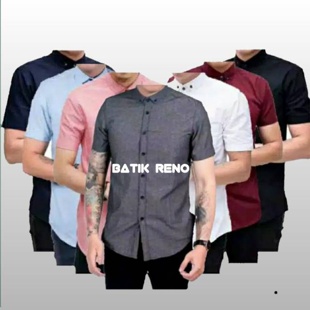 KEMEJA POLOS SIMPLE YUNZO 9 WARNA 5 UKURAN/HEM FORMAL PRIA