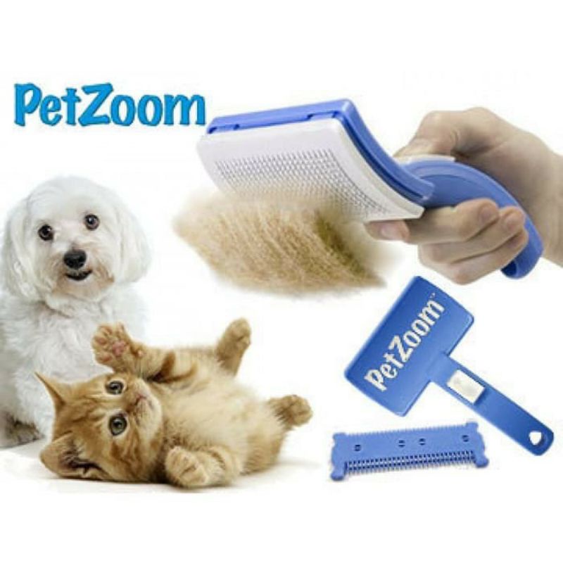 PetZoom Self Cleaning Grooming Brush / Pet Zoom Sisir Hewan Kucing & Anjing Free sisir cukur