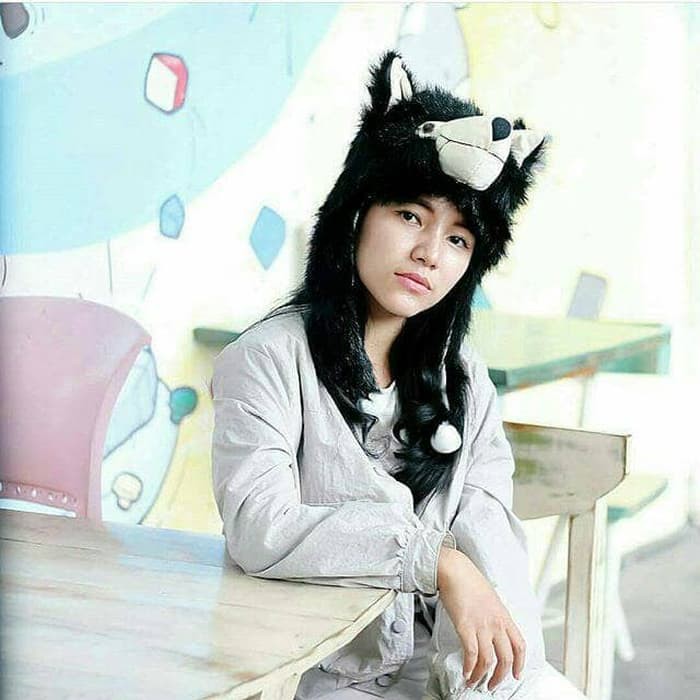 animal hat wolf srigala hitam