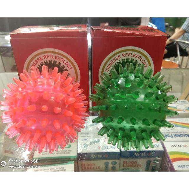 Bola duri karet/bola latihan tangan stroke/bola akupuntur