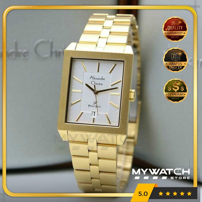 Jam Tangan Pria Alexandre Christie Original AC 1020 AC1020 Gold Alexander