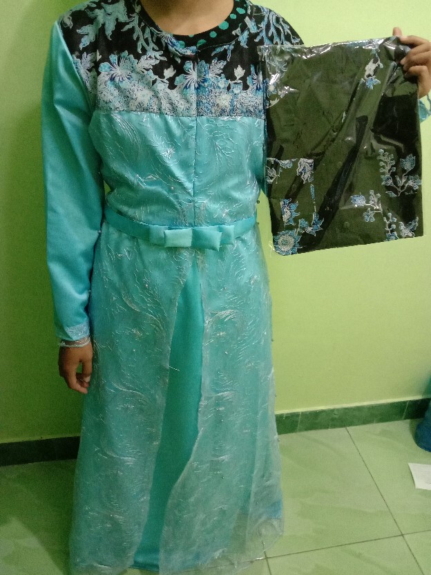 (jual Terpisah)couple Gamis Kombinasi Batik Cibulan Versi Keluarga