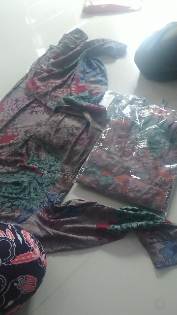 Venya Maxy Gamis Motif Batik Bahan Calvin Jeans Melar Adem Allsize Ld 105 Panjang 136-140 No Busui