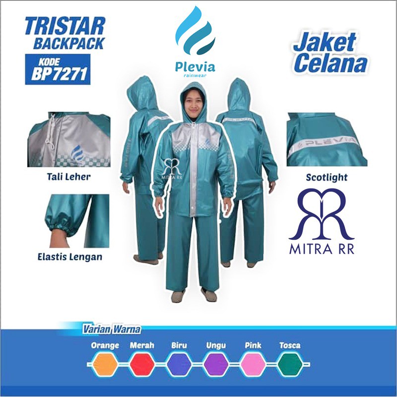 Jas Hujan Jaket Celana Remaja Tristar Plevia 727 Stelan Raincoat Jaket Celana