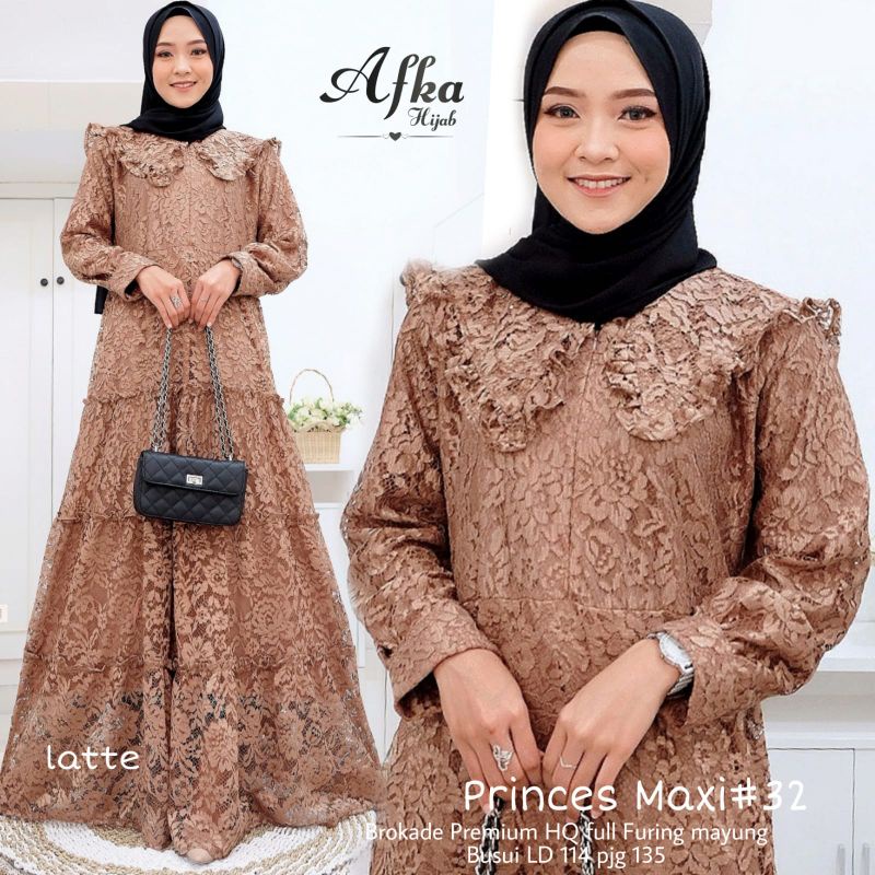 Jihan Princess dress mat brukat import busui zipper depan