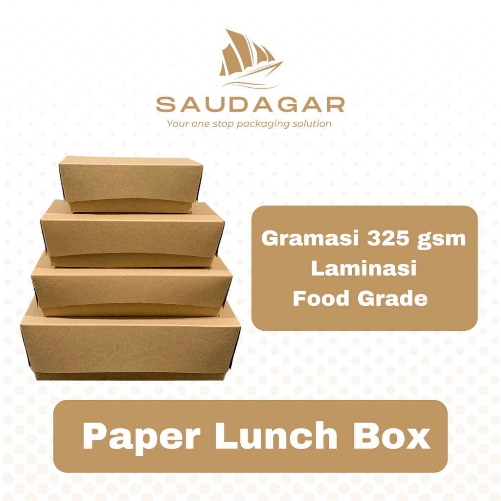 GROSIR 1,000 pcs Lunch box paper / kotak makan takeaway gramasi 325 gsm