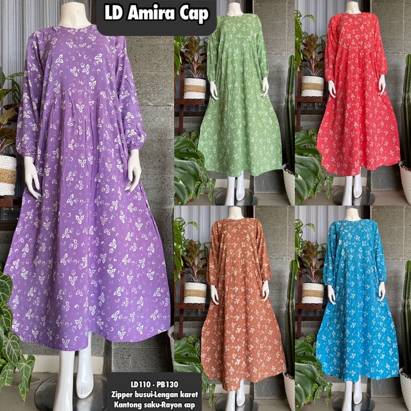 Home Dress Kanaya | Dress lengan panjang Batik Cap | Batik YCS | Daster YCS | Daster batik soloan