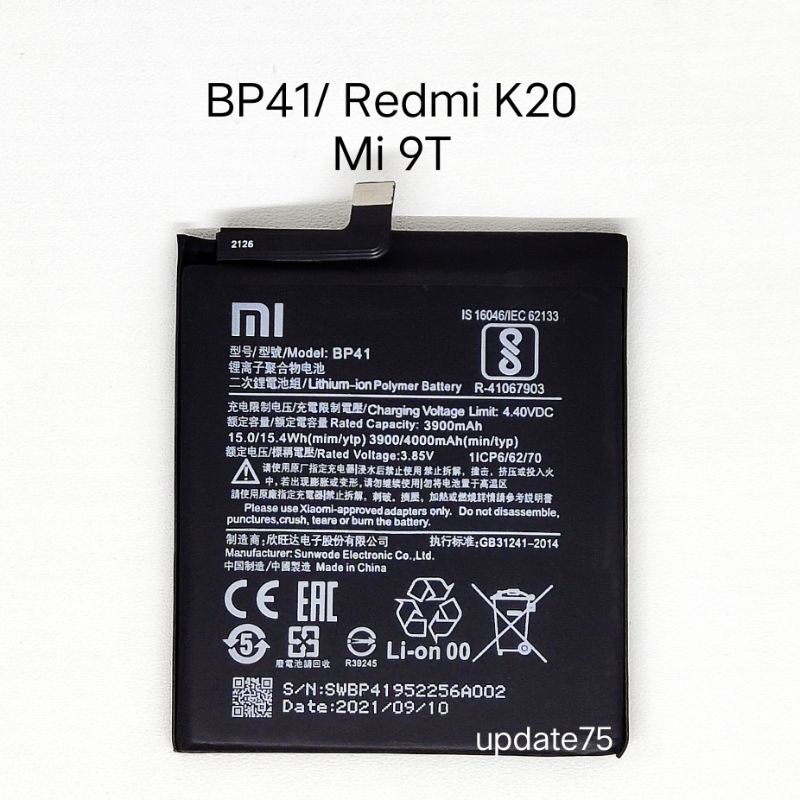 Baterai Xiaomi Redmi K20 K20 Pro Mi 9T Mi 9T Pro Mi9T Pro BP40 BP41 Original