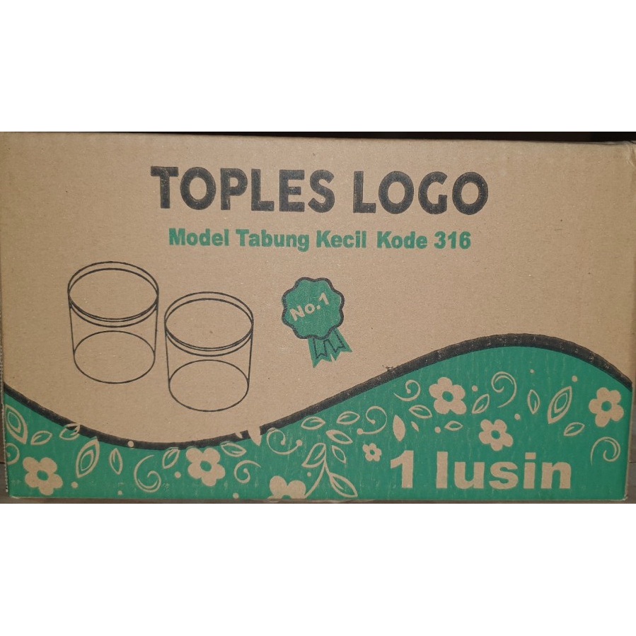 Toples Tabung Plastik Kecil Mini Kue Kering Permen Cokelat Kacang Lebaran Imlek Natal 200gr LOGO 316