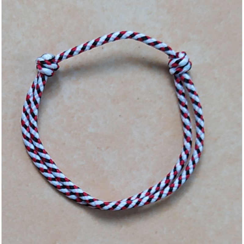 Gelang Tali Simple Prusik Tali Gunung Outdoor-Putih Maroon Hitam