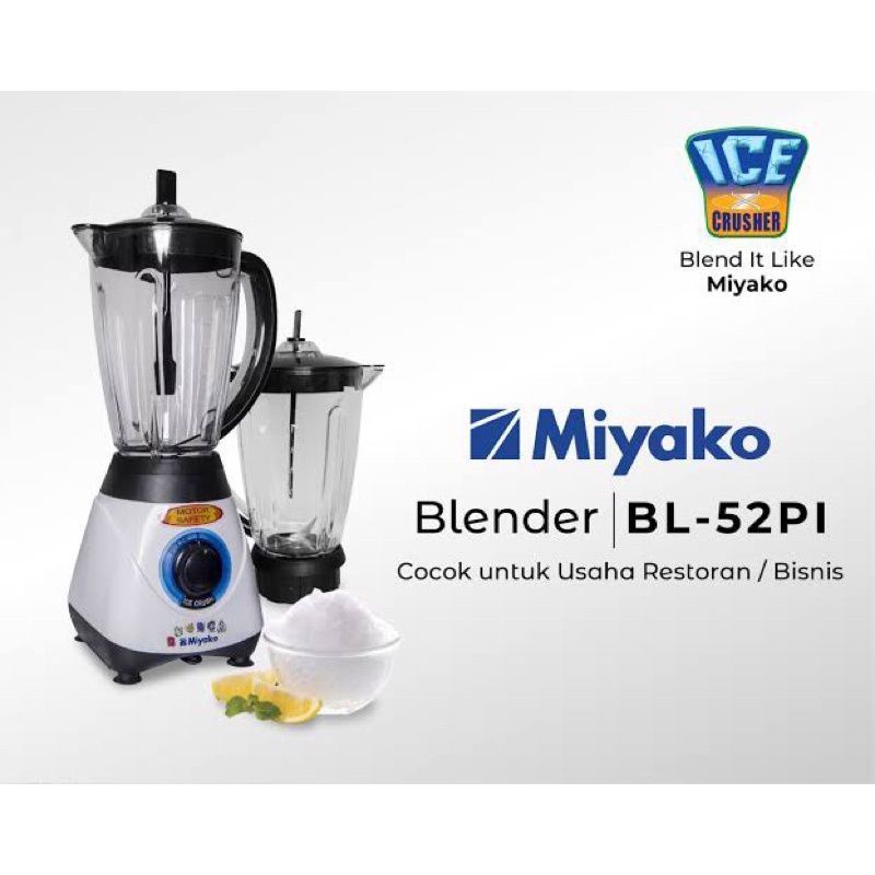 Blender Miyako BL-52 PI Kapasitas 1.5 Liter Bahan Plastik Anti Pecah