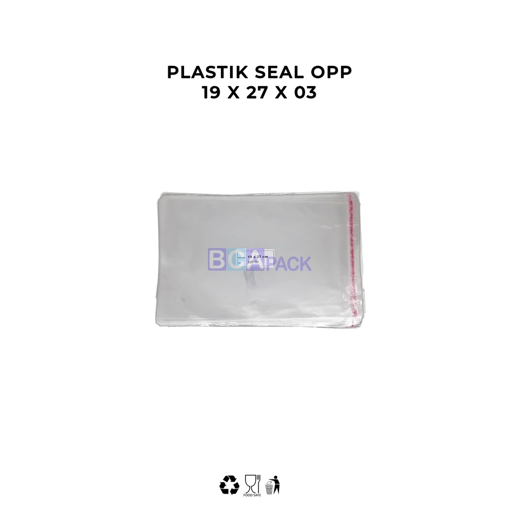 

PLASTIK SEAL OPP 19 X 27 X 03 - PLASTIK KEMASAN BENING ISI 100 LEMBAR