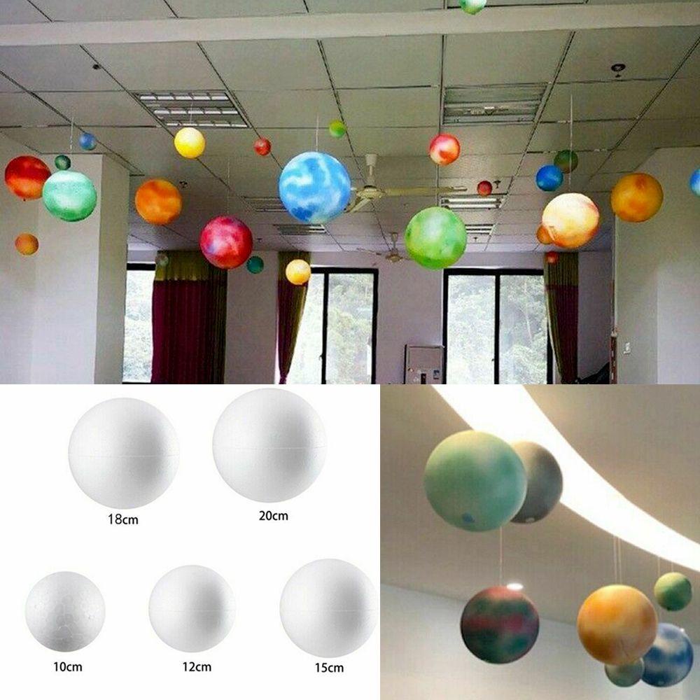 Solighter10 /12 /15 /18/20cm White Craft Balls New Ball Mainan Anak Nikmat Pernikahan Dekorasi Hadiah Xmas Natal Dekorasi Pesta