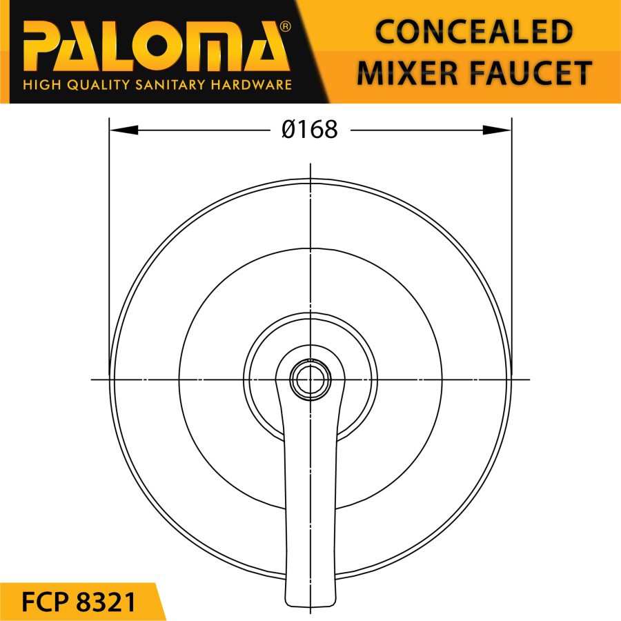 PALOMA FCP 8321 Keran Mixer 3 Lubang Tanam Dinding Tembok Kran Air