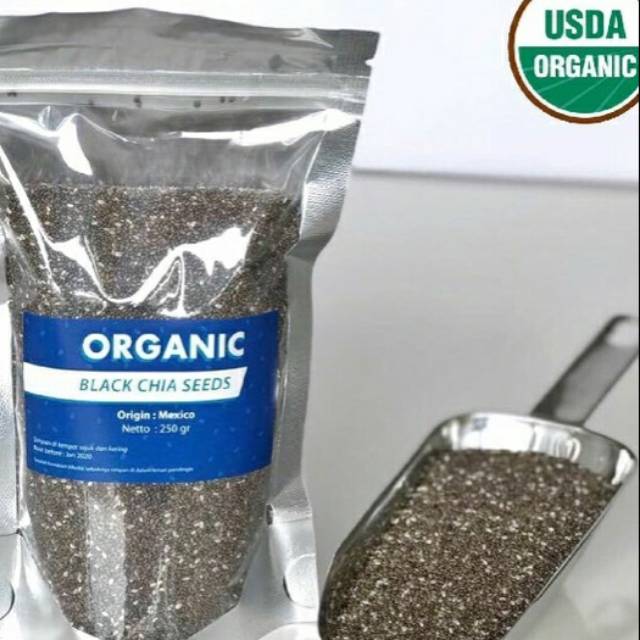 Jual Chia Seeds Hitam / Organic Black Chea Seed Mexico 250 gr | Shopee ...