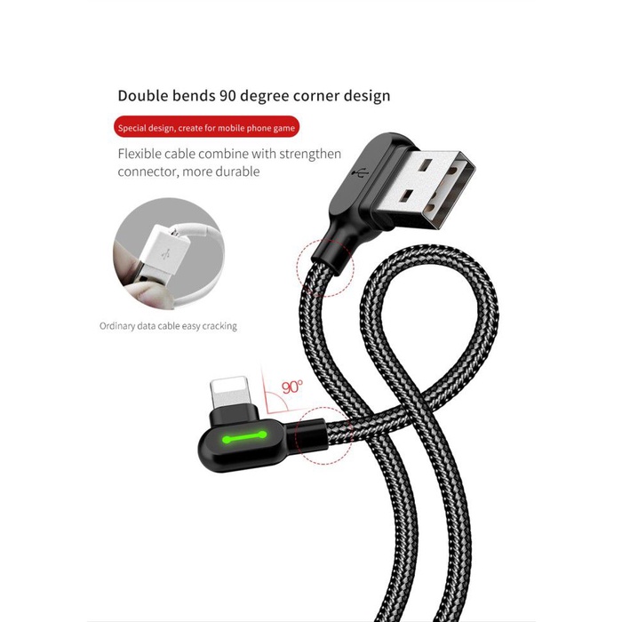 MCDODO Cable Elbow 90 Light USB to Lightning 2A - CA-4671 / CA-4673 / CA-4679 - Garansi Resmi 6 Bulan