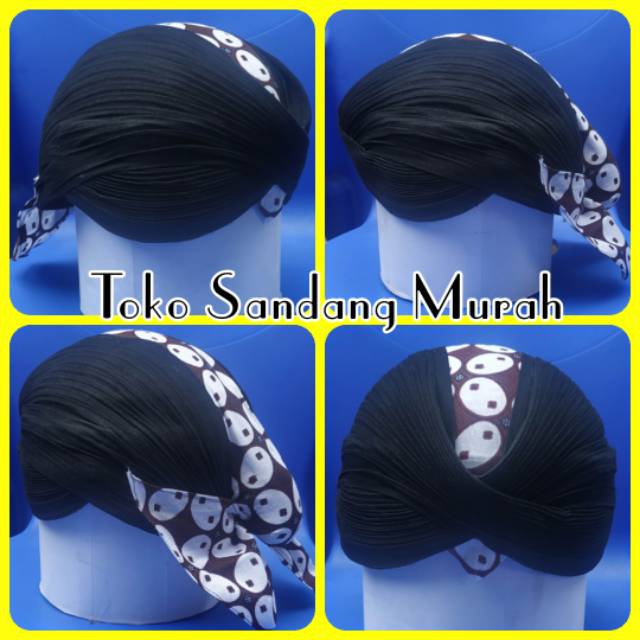 kebaya wanita Blangkon jogja lipat Hitam Kombinasi Batik - Busana jawa - Pakaian jawa - Baju jawa - 