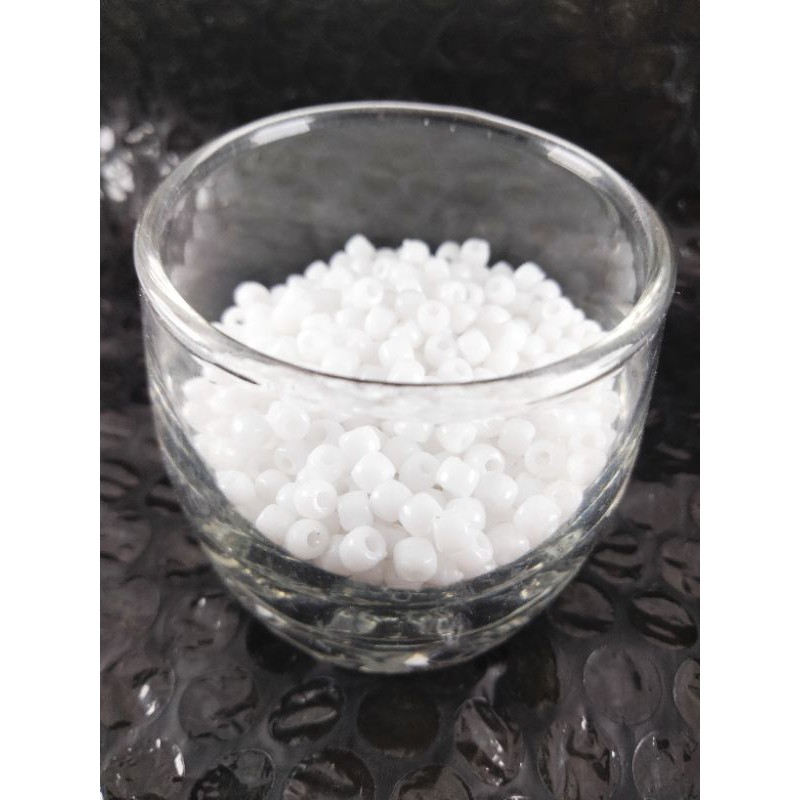 Parlaklik  Manik Monte Mute Pasir 3 mm Putih susu (-/+25gr) Bahan Prakarya Kerajinan Tangan DIY