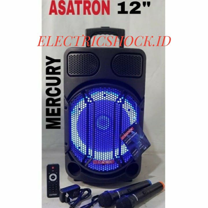 SPEAKER MEETING PORTABLE WIRELESS ASATRON MERCURY 12 INCH 2 MIC
