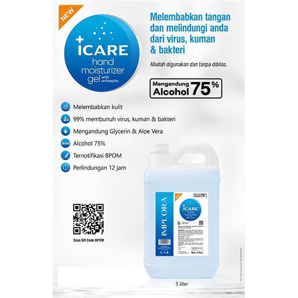 Hand sanitizer i care implora gel/cair 5lt 5ltr 5 liter