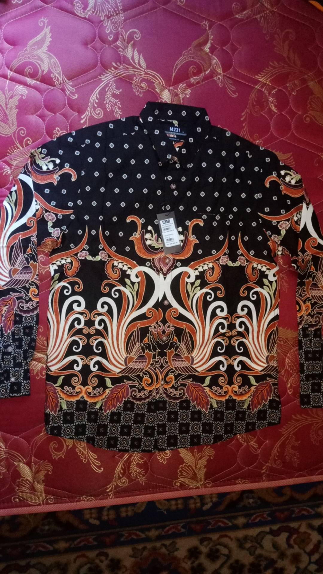 M231 Kemeja Pria Batik Panjang Hitam 1723