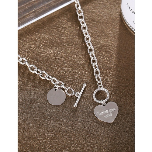 LRC Kalung Fashion Gold Love Heart Metal Thick Chain Necklace V58325