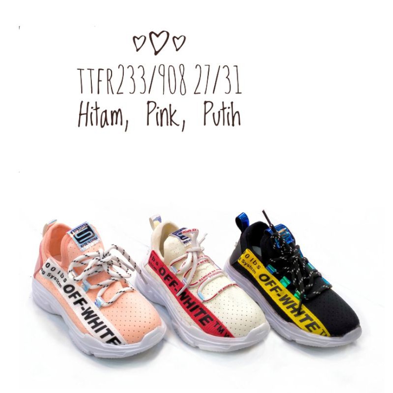 7.7   TERMURAH SEPATU OFF WHITE PUTIH PINK HITAM BISA CEWE COWO #Shopeehaul