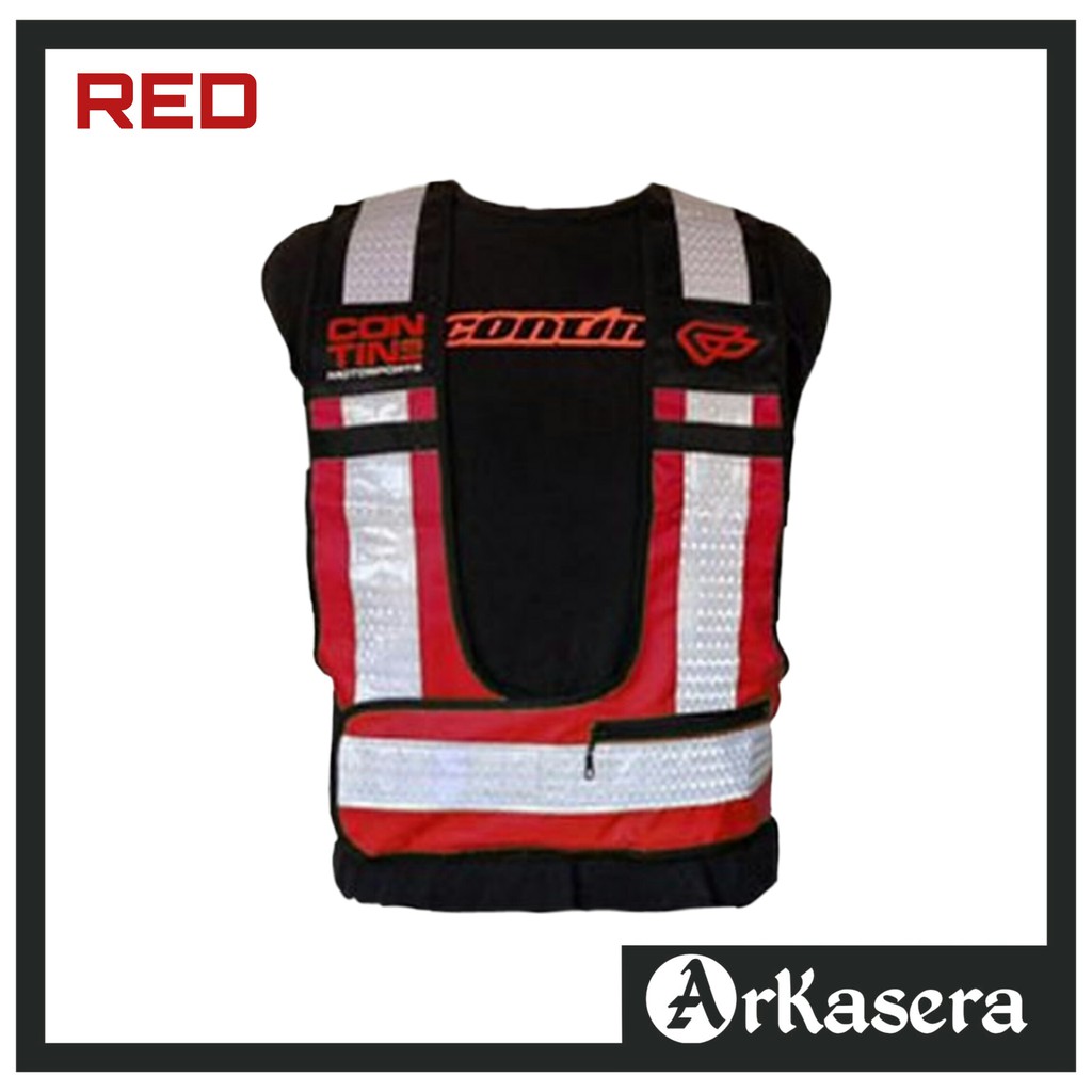 A221 ROMPI MOTOR Touring Pria Wanita Ringan Vest Contin Keselamatan Berkendara - Merah Hijau