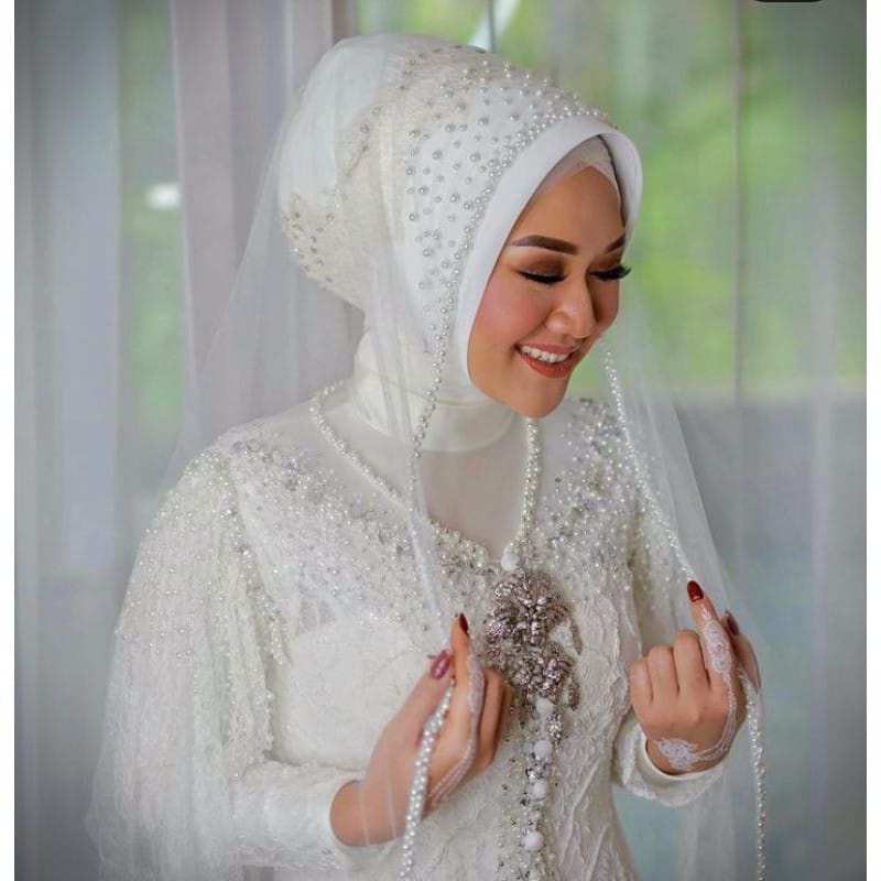 Kerudung Pengantin Slayer Pengantin Jilbab Pengantin Tabur